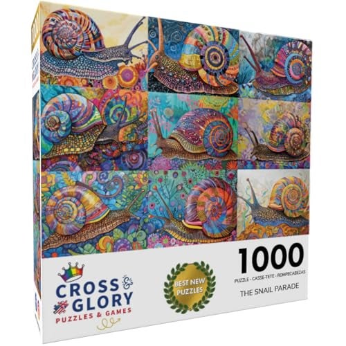 Cross & Glory Cross Glory The Snail Parade 1000 Piece Jigsaw Puzzle for Adults Colorful Whimsical Snail Artwork Premium RibbonCut Puzzle with Satin Finish - Image 5