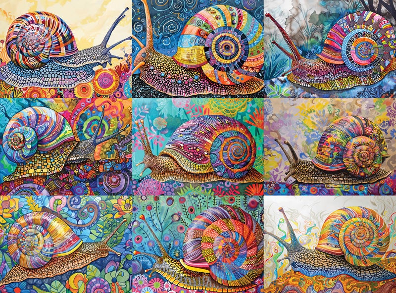 Cross & Glory Cross Glory The Snail Parade 1000 Piece Jigsaw Puzzle for Adults Colorful Whimsical Snail Artwork Premium RibbonCut Puzzle with Satin Finish - Image 3