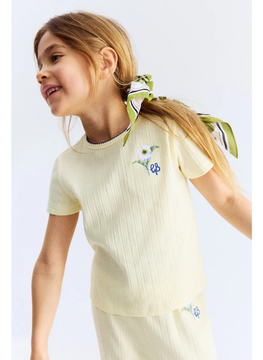اتش اند ام Pointelle Jersey Top