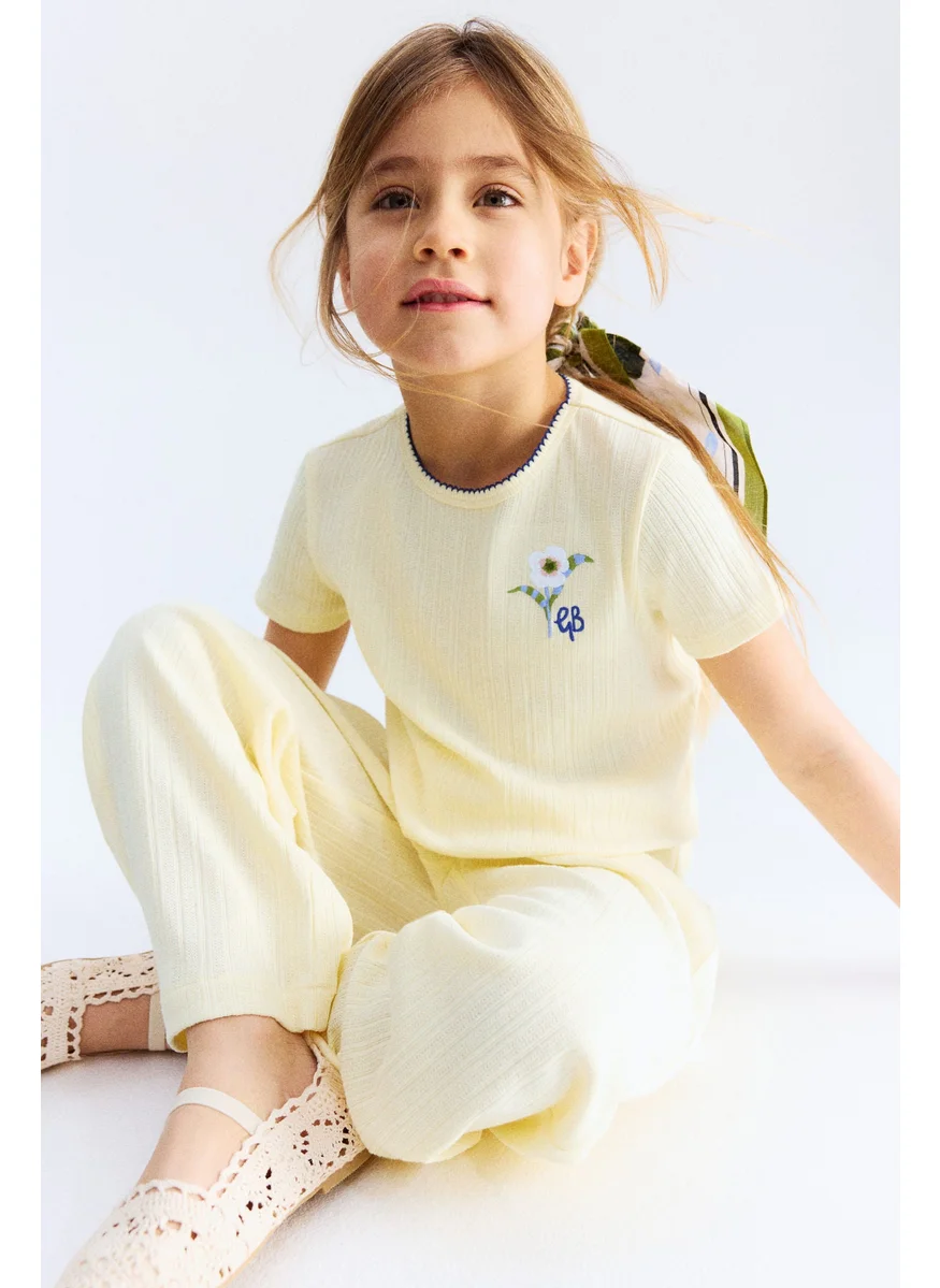 اتش اند ام Pointelle Jersey Top