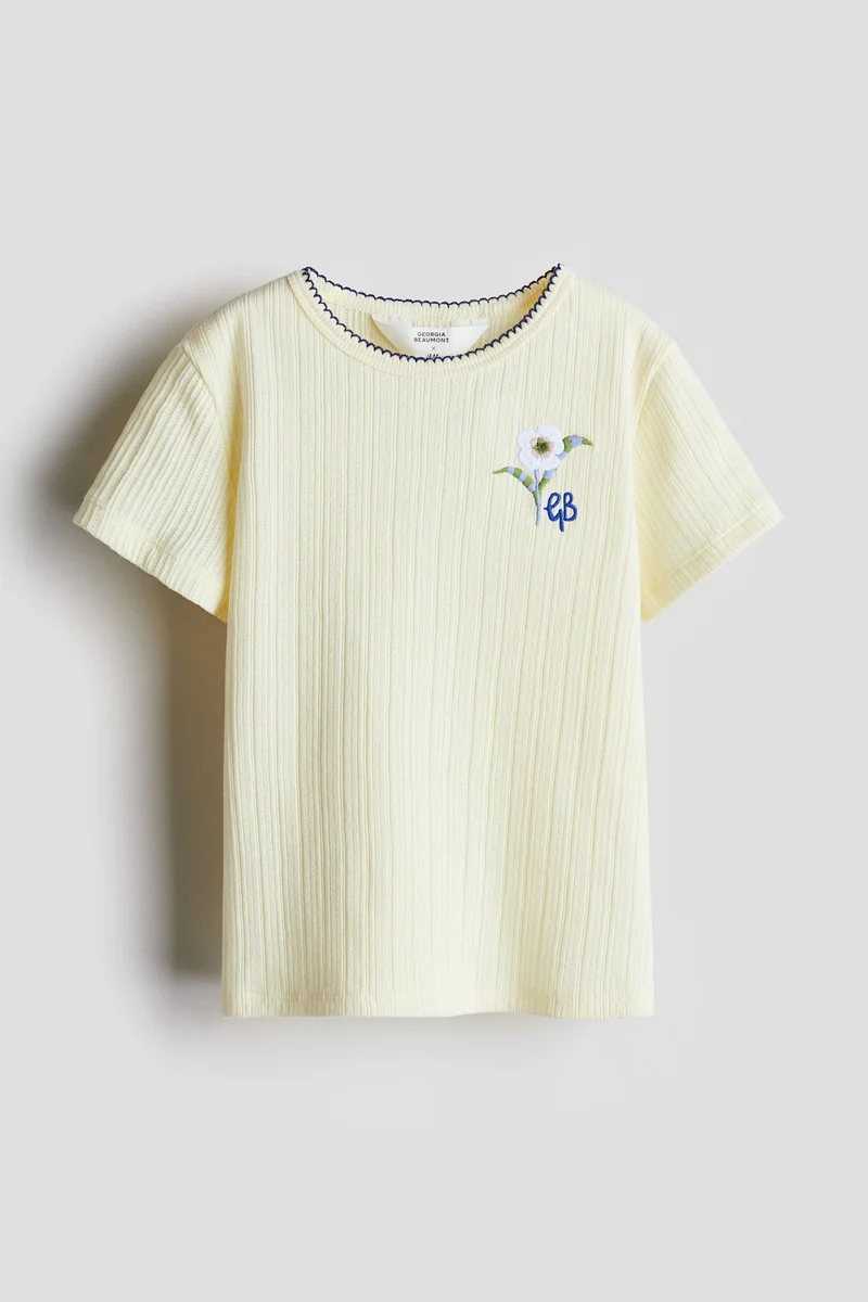 H&M Pointelle Jersey Top