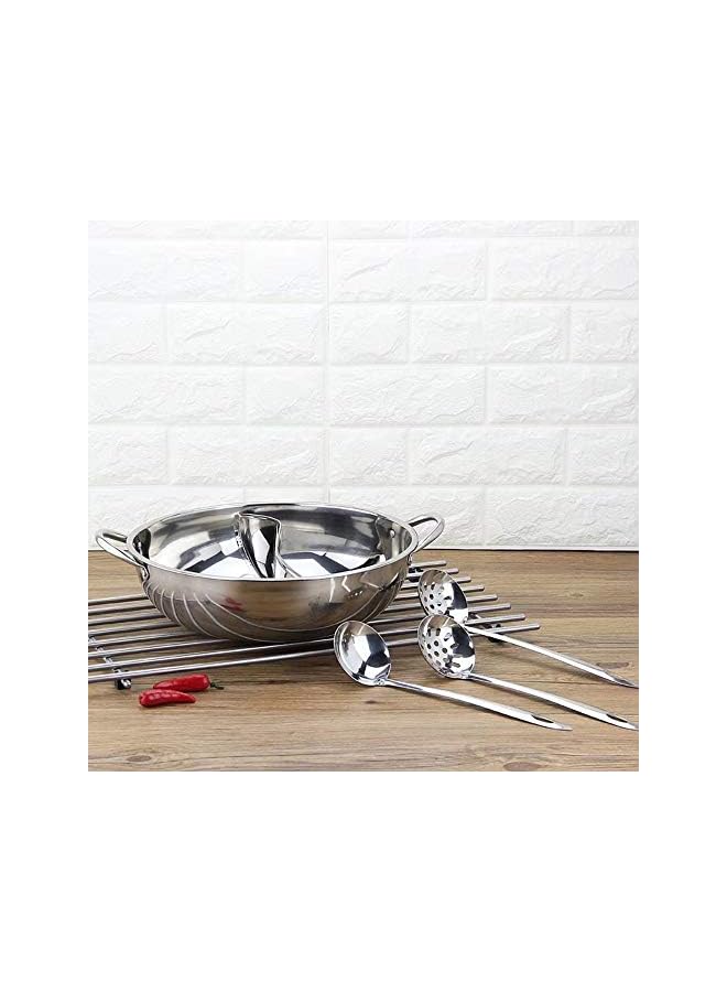 PROMASS طقم أواني طهي ساخنة مزدوجة الجوانب من الفولاذ، مكون من 5 قطع - ملعقتان مشقوقتان ومغرفة حساء واحدة - Image 5