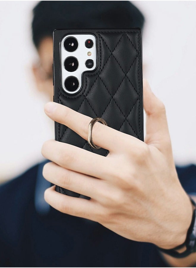 GROIC - Compatible with Samsung Galaxy S23 Ultra Case,Rhombus Design with Metal Rotation Ring Kickstand Shockproof Protective Phone Cover,Phone Shell for Galaxy S23 Ultra 6.8'' - Image 1