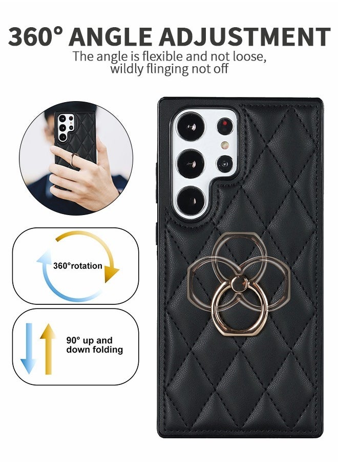 GROIC - Compatible with Samsung Galaxy S23 Ultra Case,Rhombus Design with Metal Rotation Ring Kickstand Shockproof Protective Phone Cover,Phone Shell for Galaxy S23 Ultra 6.8'' - Image 1