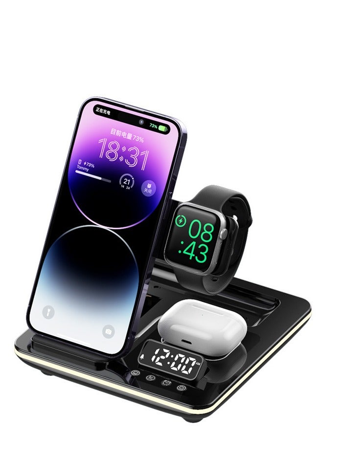 general 3-in-1 wireless charger, electric folding, 3-in-1 wireless charger (black magnetic version) - Image 5