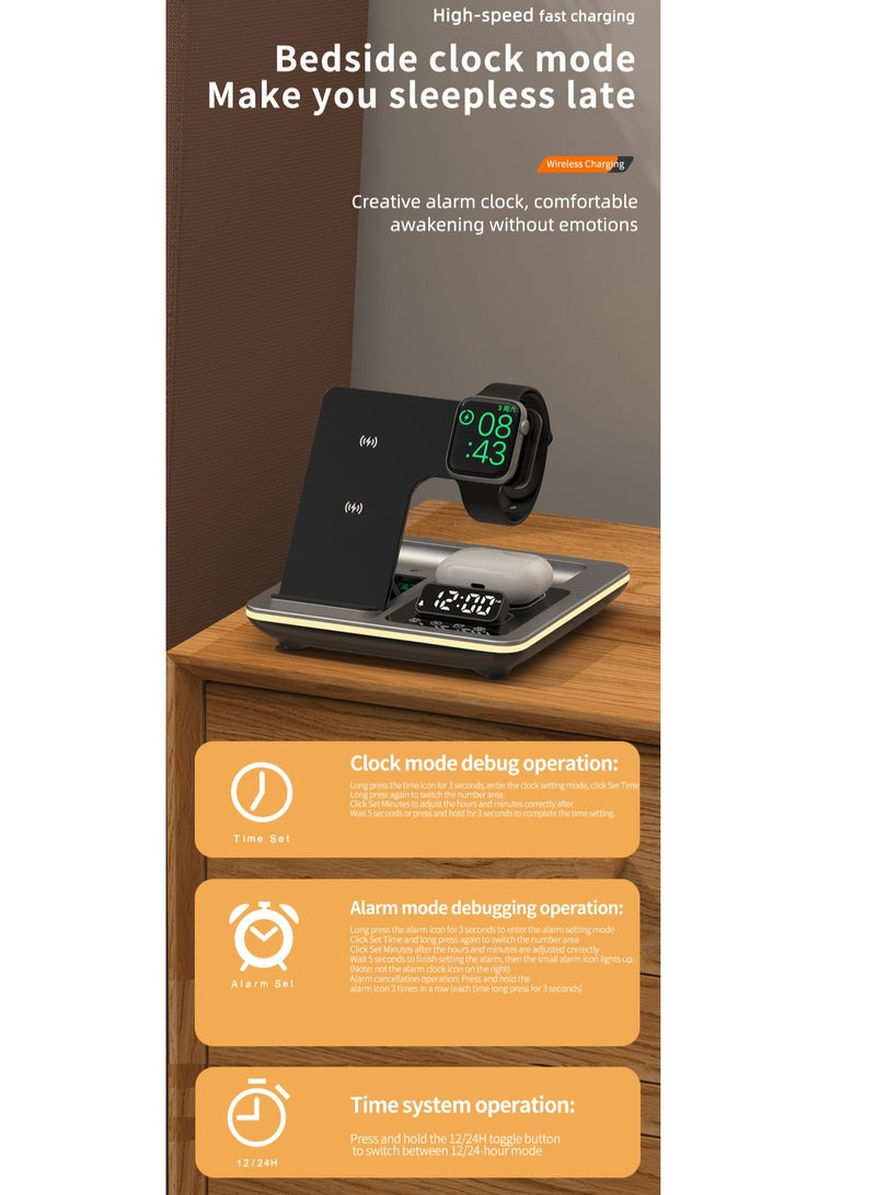 general 3-in-1 wireless charger, electric folding, 3-in-1 wireless charger (black magnetic version) - Image 4