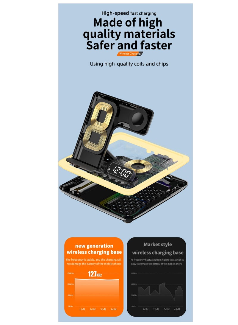 general 3-in-1 wireless charger, electric folding, 3-in-1 wireless charger (black magnetic version) - Image 3