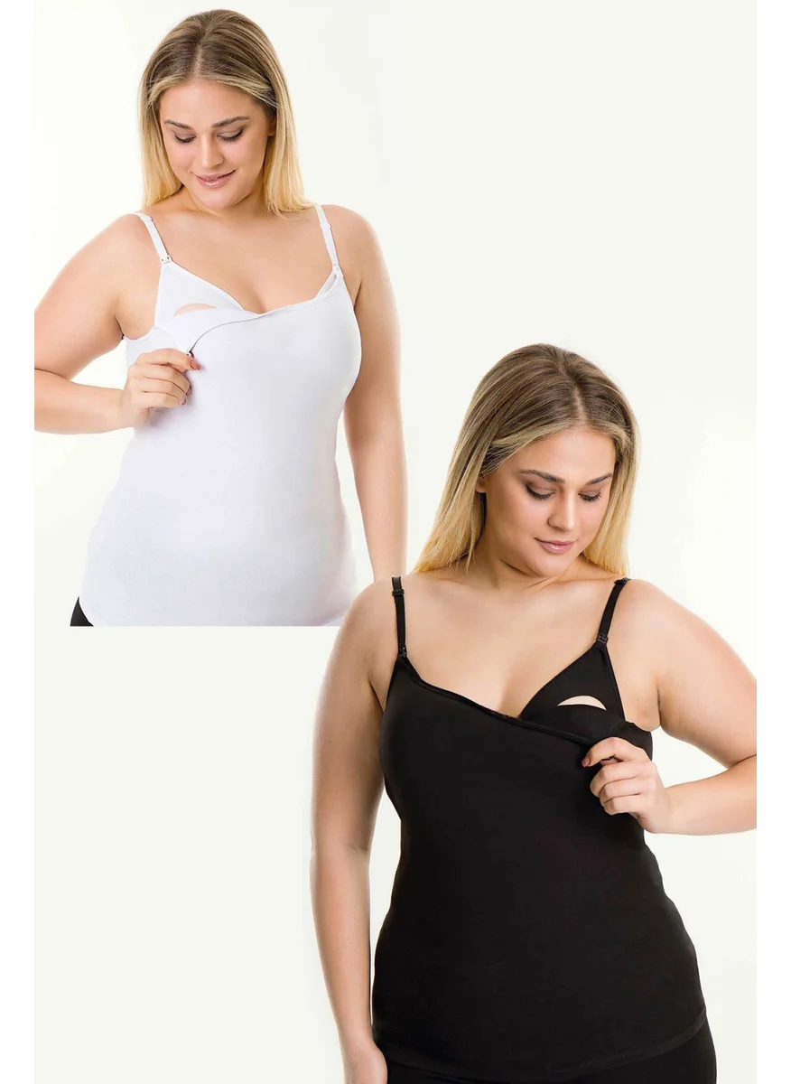 Par Lingerie Covered Nursing Undershirt 2-Pack Black-White