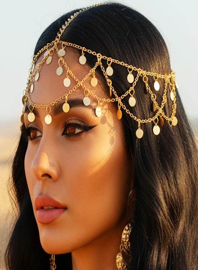 كيلشي سلسلة رأس مزينة بالترتر من كيلشاي، طوق رأس ذهبي للمهرجانات للنساء - Image 1