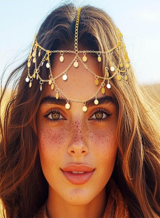 كيلشي سلسلة رأس مزينة بالترتر من كيلشاي، طوق رأس ذهبي للمهرجانات للنساء - Image 5