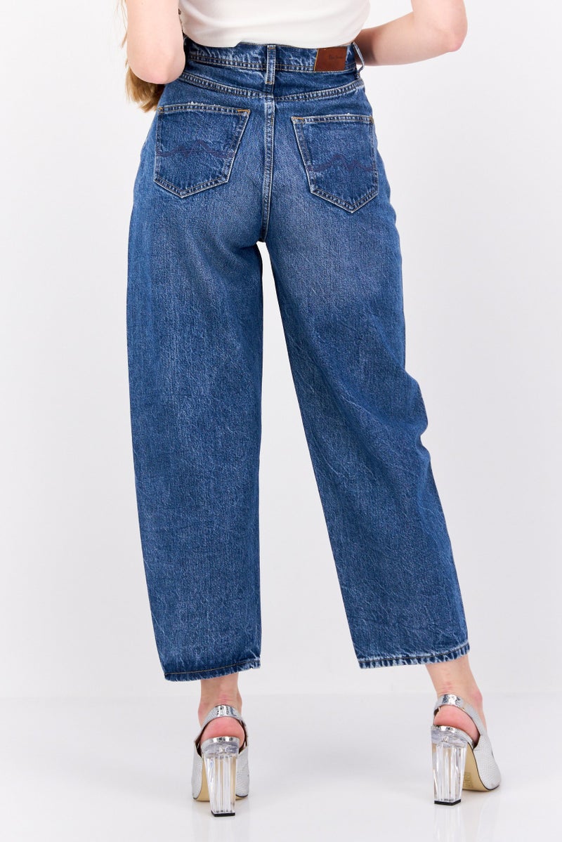 Pepe Jeans Women Balloon Fit Addison No Stretch Jeans, Wash Blue - Image 3