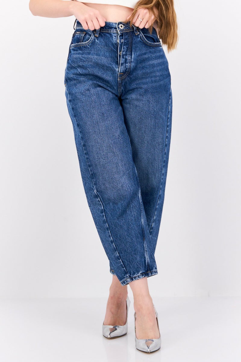 Pepe Jeans Women Balloon Fit Addison No Stretch Jeans, Wash Blue - Image 1