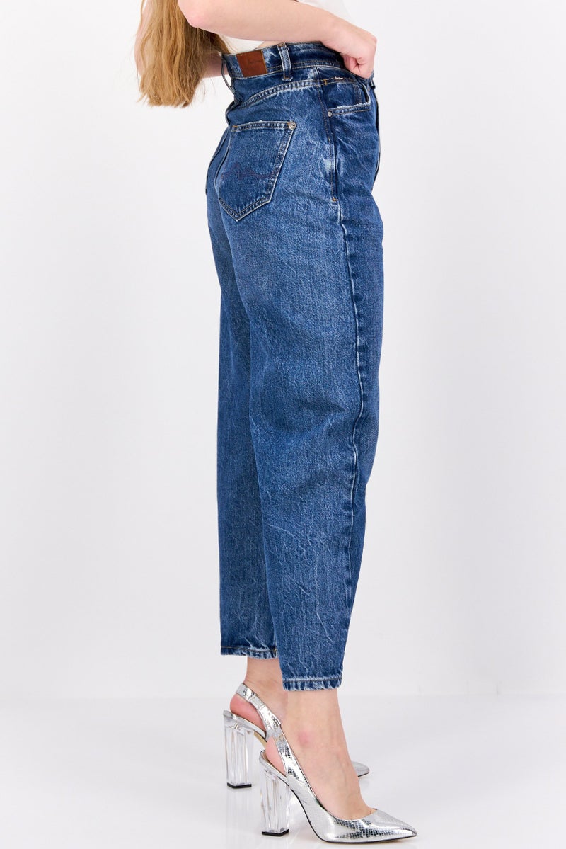 Pepe Jeans Women Balloon Fit Addison No Stretch Jeans, Wash Blue - Image 2