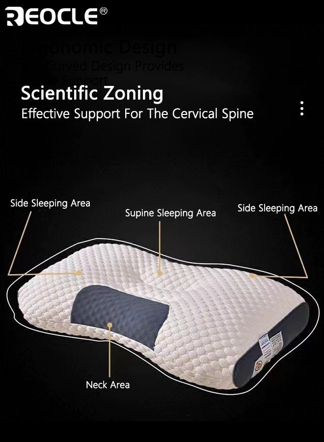 REOCLE Ergonomic Orthopedic Neck Pillow for Relief Comfortable Sleep Aid Neck Support Pillow Sleep Comfort Enhancement Modern Bedroom Accessory - Image 3