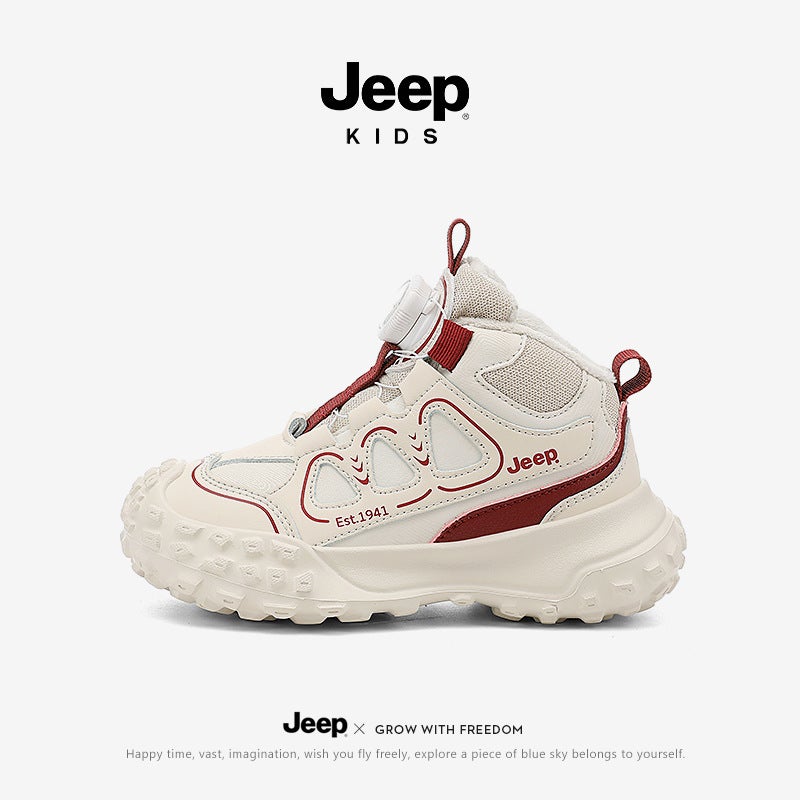 Jeep Kidsren'S Sports Shoes Winter Fleece-Lined Cotton Shoes High-Top Waterproof And Warm Outdoor Shoes For Boys And Girls - Image 2