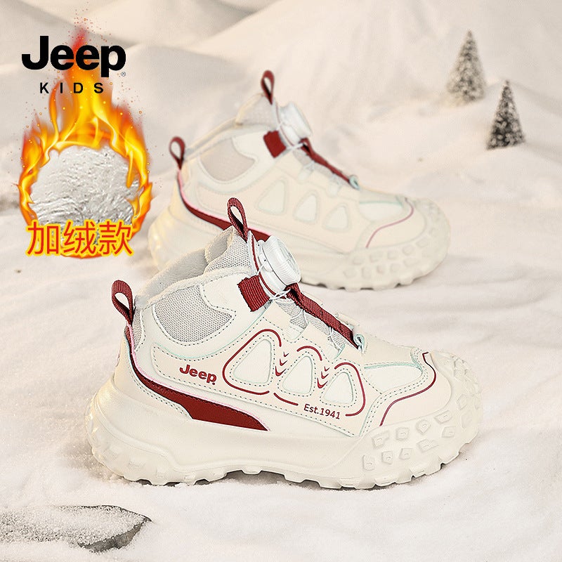 Jeep Kidsren'S Sports Shoes Winter Fleece-Lined Cotton Shoes High-Top Waterproof And Warm Outdoor Shoes For Boys And Girls - Image 5