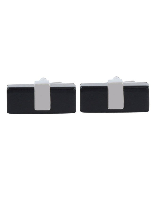 Peluche The Elegant Me: Onyx Stone Studded (Black) Cufflinks for Men - Image 3