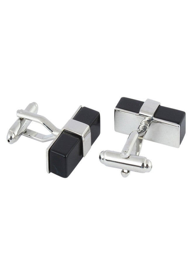 Peluche The Elegant Me: Onyx Stone Studded (Black) Cufflinks for Men - Image 5