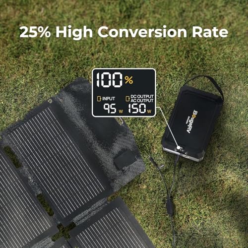 BougeRV 100W Fiberglass Portable Solar Panel, Foldable Solar Cell Solar Charger with USB Outputs for Phones, Compatible with BougeRV 277Wh/173Wh/JuiceGo 240Wh Power Station, for Camping, Hiking - Image 4