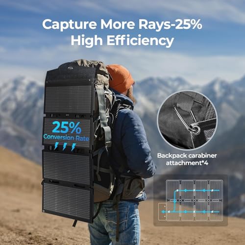 BougeRV 100W Fiberglass Portable Solar Panel, Foldable Solar Cell Solar Charger with USB Outputs for Phones, Compatible with BougeRV 277Wh/173Wh/JuiceGo 240Wh Power Station, for Camping, Hiking - Image 3