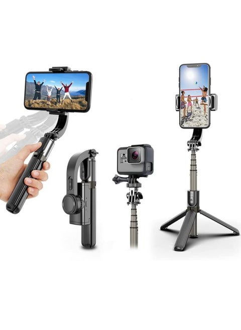 Selfie Stick Gimbal Stabilizer,  360° Rotation Tripod with Wireless Remote, Portable Phone Holder, Auto Balance 1-Axis Gimbal for Smartphones Tiktok Vlog Youtuber Live Video Record
