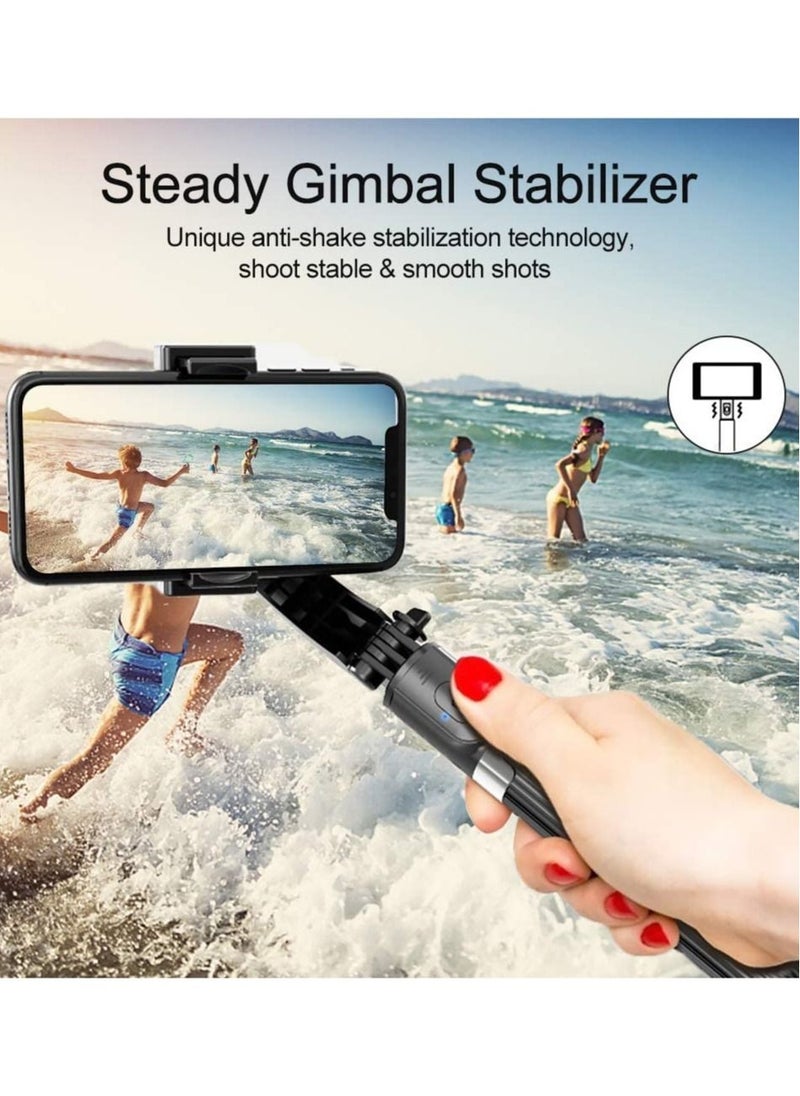 ELTRAZONE Selfie Stick Gimbal Stabilizer,  360° Rotation Tripod with Wireless Remote, Portable Phone Holder, Auto Balance 1-Axis Gimbal for Smartphones Tiktok Vlog Youtuber Live Video Record  - Image 2