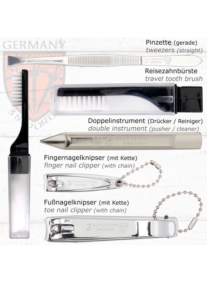 3 Swords Germany brand quality 10 piece manicure pedicure grooming kit set fashion leather case in gift box, travel setMade by 3 Swords - Image 3