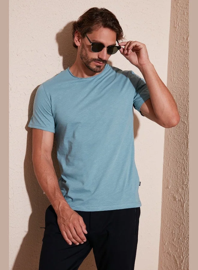 بوراتي تيشيرت رجالي قطن % بياقة دائرية بقصة عادية من بوراتي