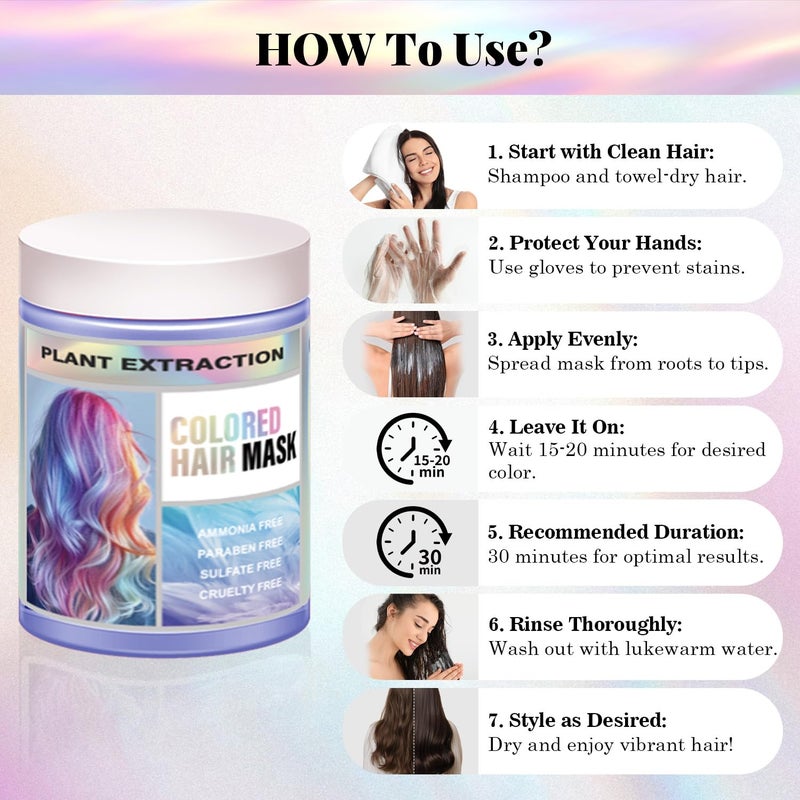 Joyful Young Silver Hair Color Depositing Mask - Semi Permanent Hair Color Conditioner for Bleached, Blonde & Gray Hair - Vegan Toner Mask for Yellow Brassy Tones â€“ Ammonia, Sulfate & Paraben Free â€“ 10.15 oz - Image 3