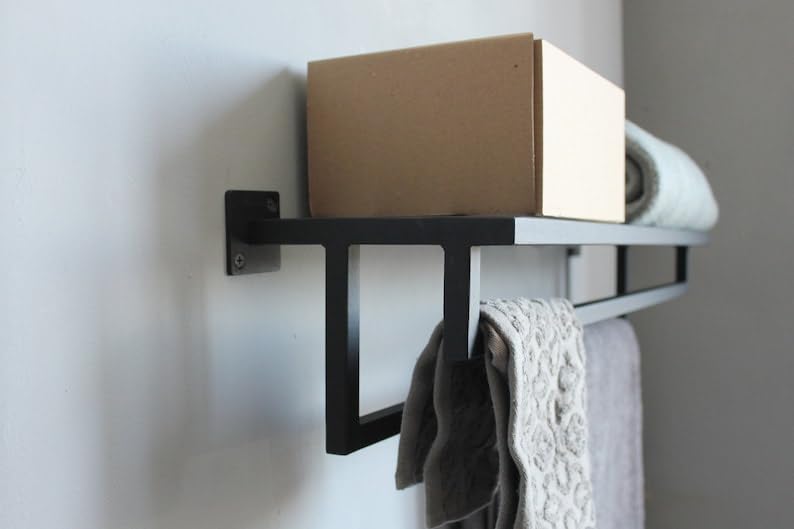 MAGHJI Wall-Mounted Towel Rack, Black - Image 2