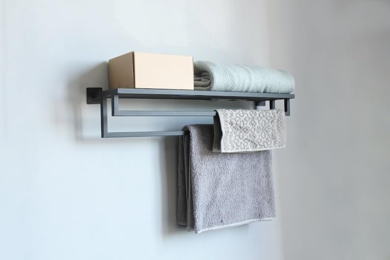 MAGHJI Wall-Mounted Towel Rack, Black - Image 5