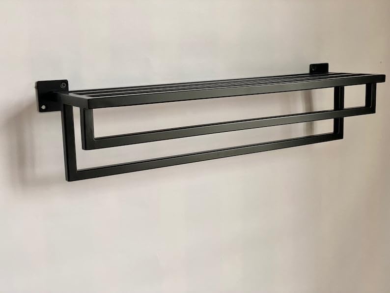 MAGHJI Wall-Mounted Towel Rack, Black - Image 4