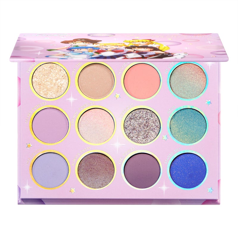 ColourPop x Sailor Moon For Love & Justice Eyeshadow Palette - Celestial Makeup Palette with Duo-Chrome, Metallic, Matte Finishes, Matte Sparkle & Glitter Finishes (0.5 oz) - Image 1