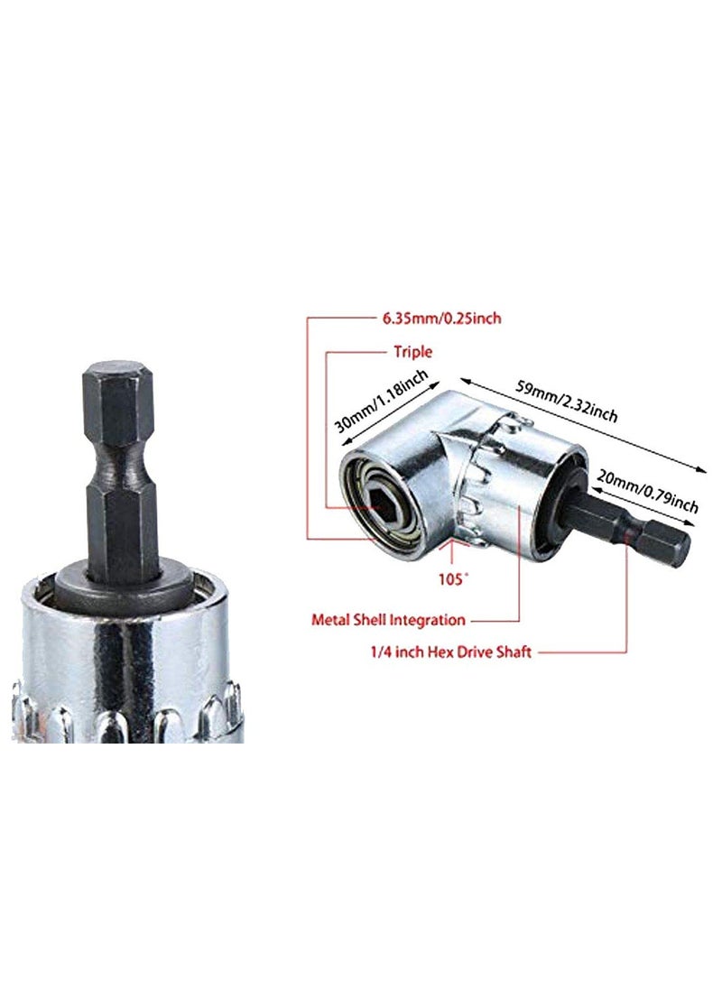 DIY Crafts DIY Crafts CTDIYHI34158 105 Right Angle Screwdriver Bit Set Hex Drill Bit Socket Wrench Adapter Set Drill Bit Other  - Image 3