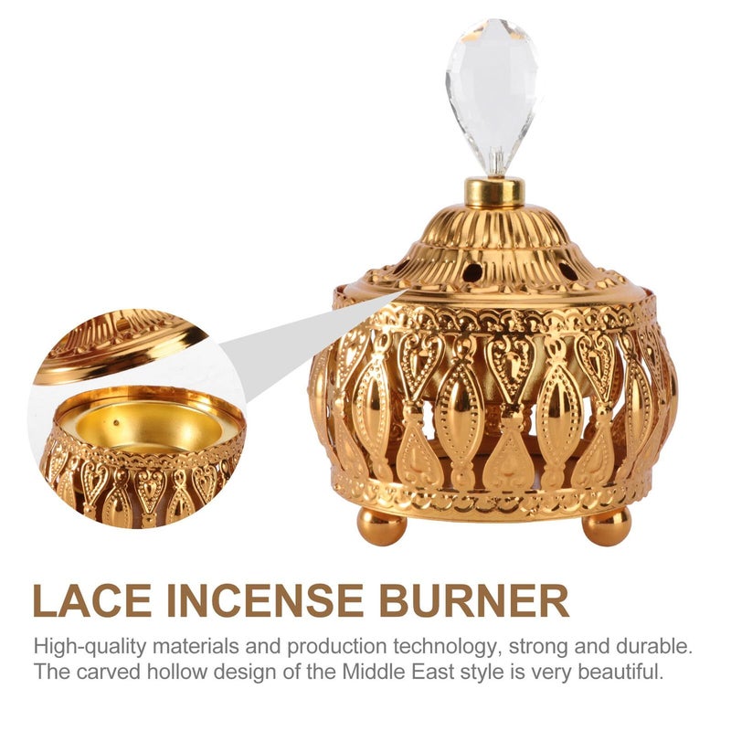 حامل بخور معدني مزخرف منحوت للعلاج العطري لتعطير المنزل لغرفة المعيشة والتأمل - Image 4