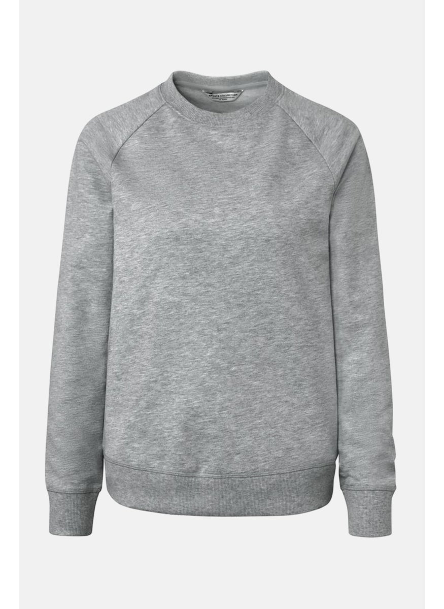 Tchibo Women Sportswear Fit Long Sleeves Yoga Sweatshirt, Light Grey  - Image 2