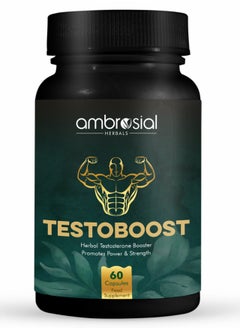 ambrosial Testoboost Herbal Testosterone Booster Promotes Power And Strength 60 Capsules  - Image 1
