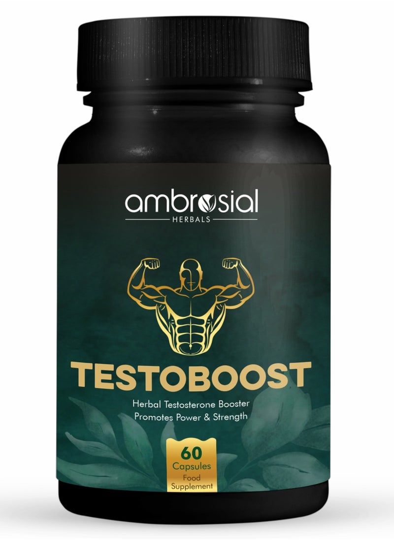 ambrosial - Testoboost Herbal Testosterone Booster Promotes Power And Strength 60 Capsules - Image 1