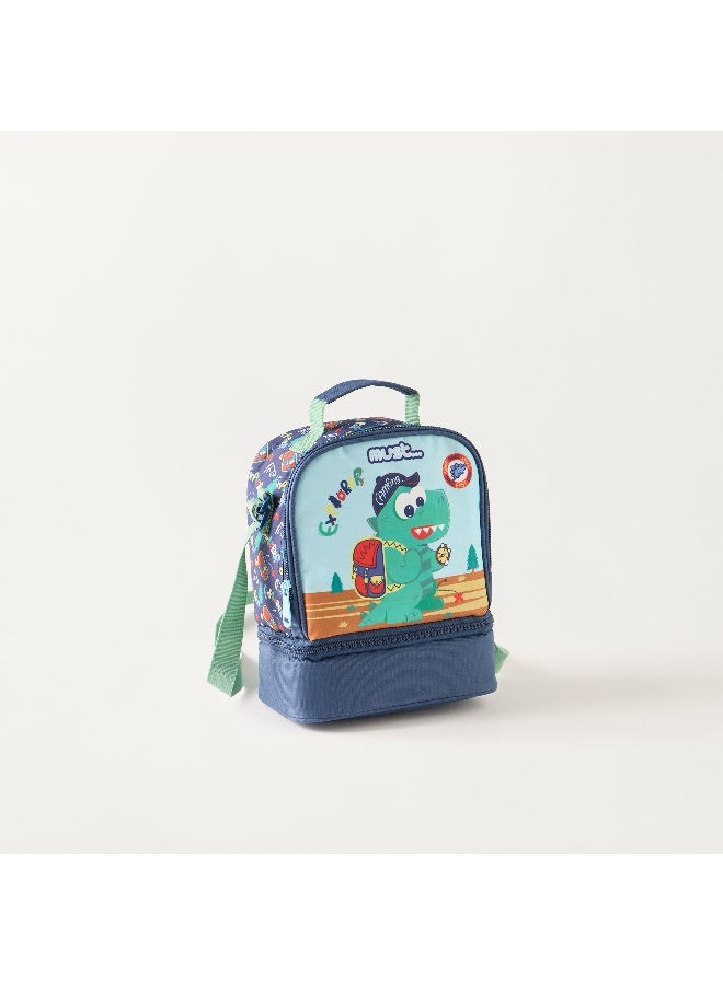 Must Lunch Bag - Dino Explorer - Collection - 2Cmprt  (Polyester) Blue \ 24X12X20 - Image 2