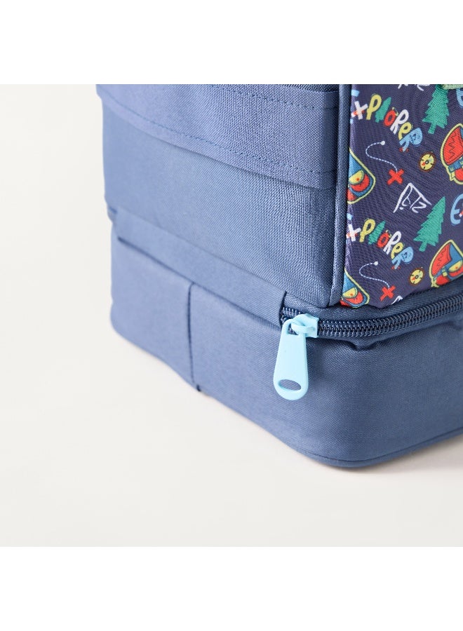 Must Lunch Bag - Dino Explorer - Collection - 2Cmprt  (Polyester) Blue \ 24X12X20 - Image 5