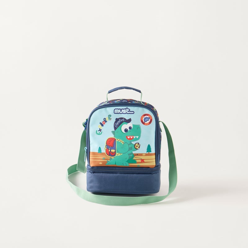 Must Lunch Bag - Dino Explorer - Collection - 2Cmprt  (Polyester) Blue \ 24X12X20 - Image 1
