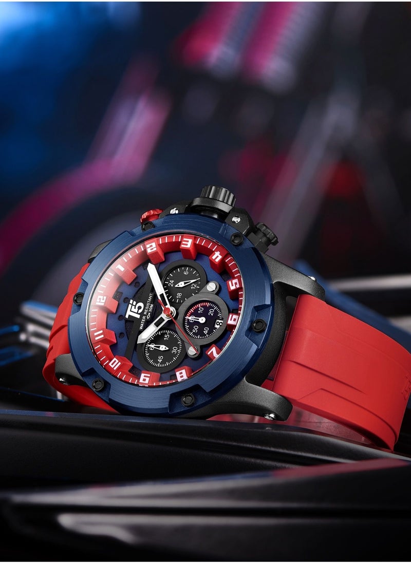T5 - T5 Men's Chronograph Silicone strap Watch - Image 1