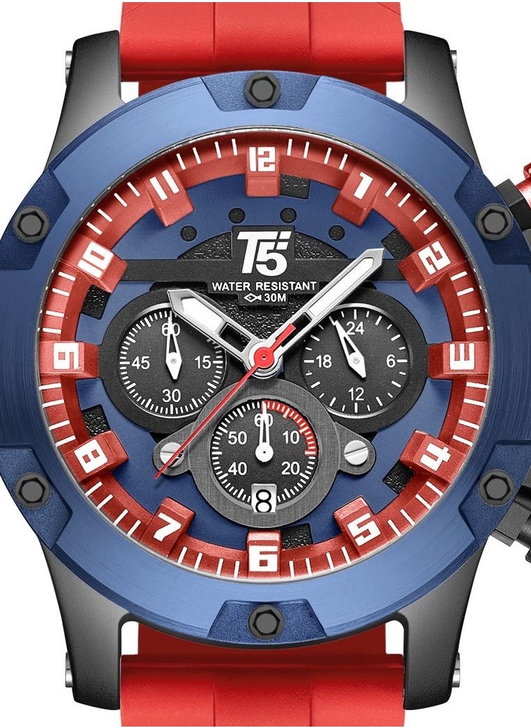 T5 - T5 Men's Chronograph Silicone strap Watch - Image 1