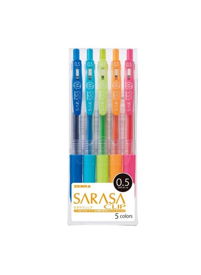 ZEBRA Zebra Sarasa Clip 0.5, 5 Color Set (JJ15-5CA)  - Image 1