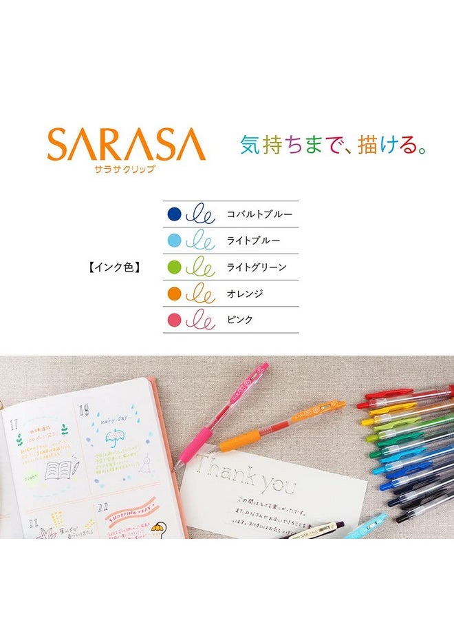 ZEBRA Zebra Sarasa Clip 0.5, 5 Color Set (JJ15-5CA)  - Image 3