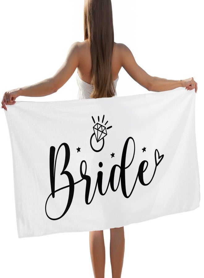 FIicy Bride Beach Towel, Bachelorette Beach Pool Towels, Just Married Honeymoon Wedding Gifts Large Beach Bath Travel Towels for Bride to Be Women, Honeymoon Mr and Mrs WeddingBride Gifts, 30x60in - Image 1