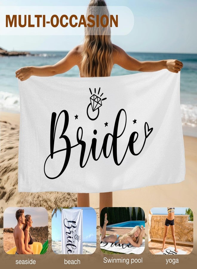 FIicy Bride Beach Towel, Bachelorette Beach Pool Towels, Just Married Honeymoon Wedding Gifts Large Beach Bath Travel Towels for Bride to Be Women, Honeymoon Mr and Mrs WeddingBride Gifts, 30x60in - Image 5