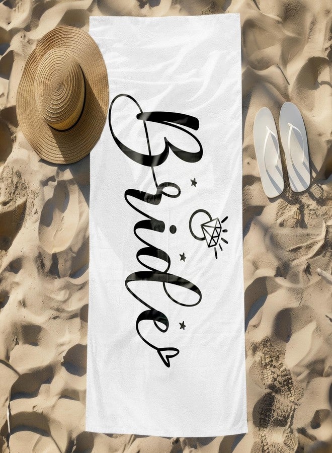 FIicy Bride Beach Towel, Bachelorette Beach Pool Towels, Just Married Honeymoon Wedding Gifts Large Beach Bath Travel Towels for Bride to Be Women, Honeymoon Mr and Mrs WeddingBride Gifts, 30x60in - Image 2