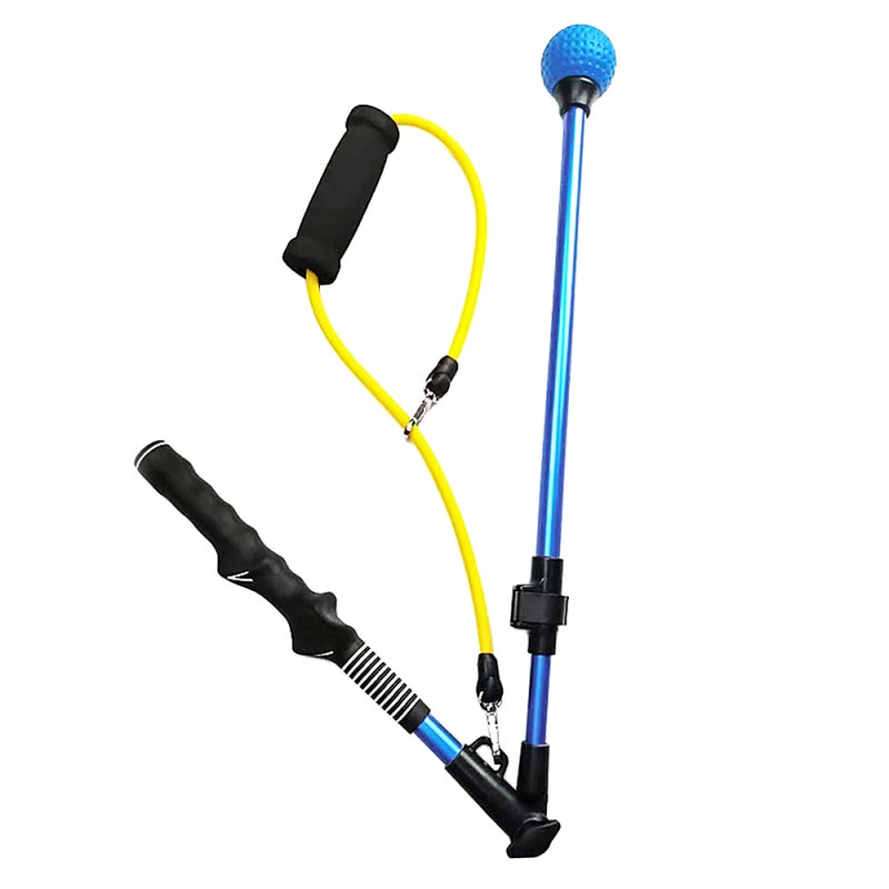 Caiton Golf Training Aid Adjustable 33.1in To 39.8in Length Durable Aluminum Alloy Shaft With Rubber Ball - Proper Hand Grip Alignment Golf Swing Trainer For Indoor Outdoor Practice - Image 1