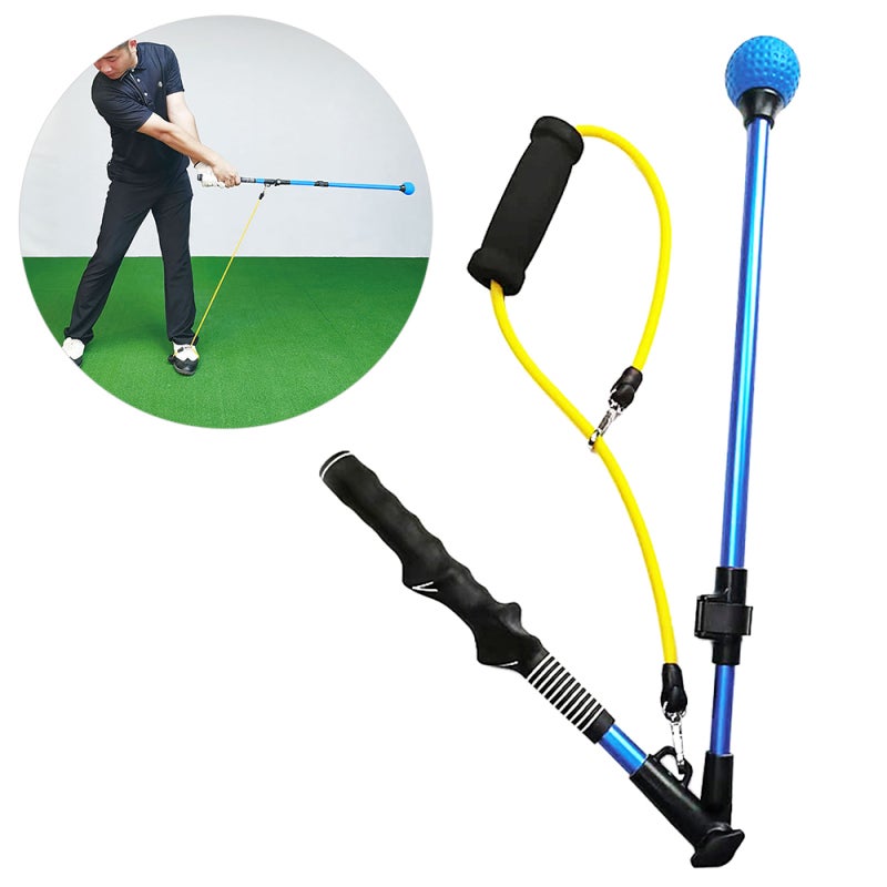 Caiton Golf Training Aid Adjustable 33.1in To 39.8in Length Durable Aluminum Alloy Shaft With Rubber Ball - Proper Hand Grip Alignment Golf Swing Trainer For Indoor Outdoor Practice - Image 3